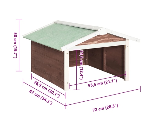 Caseta de cortacésped robótico madera abeto moca y blanco