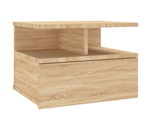 vidaXL Mesita de noche flotante 2 uds madera roble Sonoma 40x31x27 cm