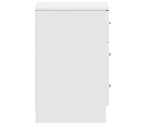 Mesita de noche madera contrachapada blanco 38x35x56 cm