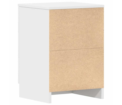 Mesita de noche madera contrachapada blanco 38x35x56 cm