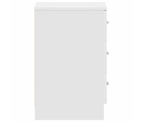 Mesitas de noche 2 uds madera contrachapada blanco 38x35x56 cm