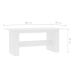 vidaXL Mesa de comedor de madera de ingeniería blanco 180x90x76 cm