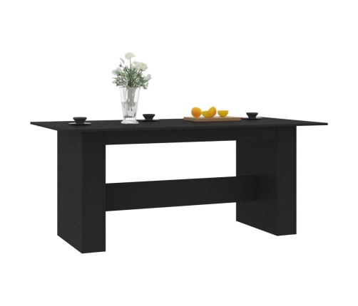 Mesa de comedor de madera de ingeniería negro 180x90x76 cm