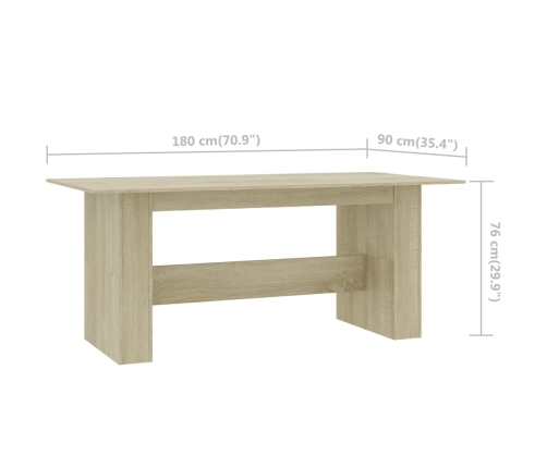 Mesa de comedor madera de ingeniería roble Sonoma 180x90x76 cm