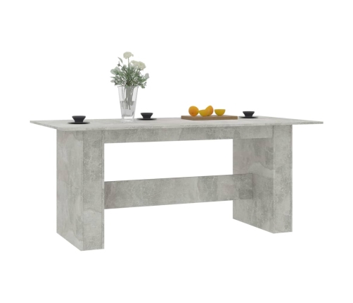 vidaXL Mesa de comedor madera de ingeniería gris hormigón 180x90x76 cm