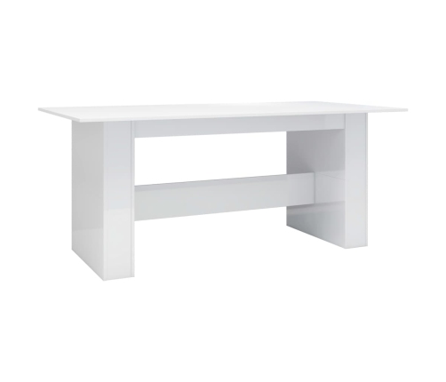 Mesa de comedor madera de ingeniería blanco brillo 180x90x76 cm