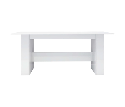 Mesa de comedor madera de ingeniería blanco brillo 180x90x76 cm