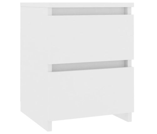 vidaXL Mesitas de noche 2 uds madera contrachapada blanco 30x30x40 cm