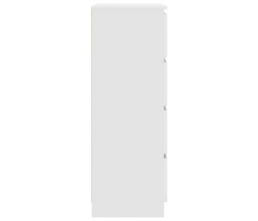 Aparador de madera contrachapada blanco 60x35x98,5 cm