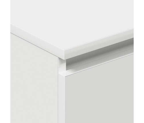 Aparador de madera contrachapada blanco 60x35x98,5 cm