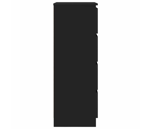Aparador de madera contrachapada negro 60x35x98,5 cm