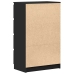 Aparador de madera contrachapada negro 60x35x98,5 cm