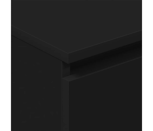 Aparador de madera contrachapada negro 60x35x98,5 cm