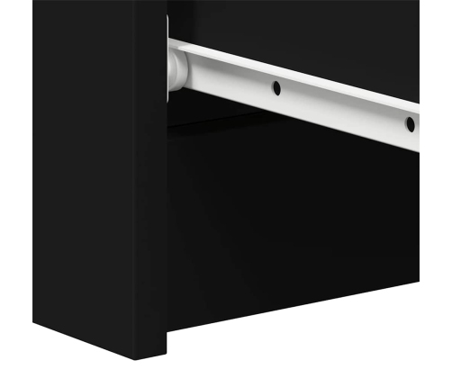 Aparador de madera contrachapada negro 60x35x98,5 cm