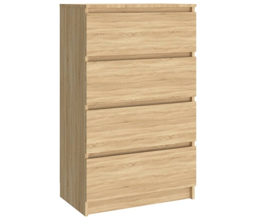 Aparador madera contrachapada color roble Sonoma 60x35x98,5 cm