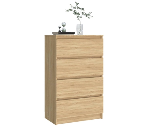 Aparador madera contrachapada color roble Sonoma 60x35x98,5 cm