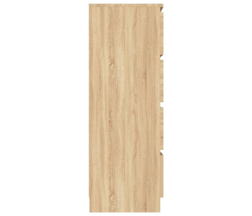 Aparador madera contrachapada color roble Sonoma 60x35x98,5 cm