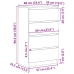 Aparador de madera contrachapada blanco brillante 60x35x98,5 cm
