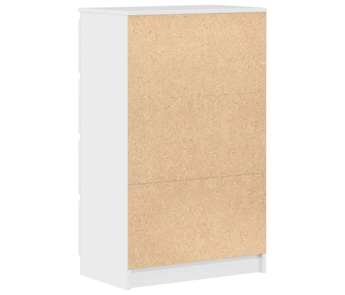 Aparador de madera contrachapada blanco brillante 60x35x98,5 cm