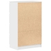 Aparador de madera contrachapada blanco brillante 60x35x98,5 cm