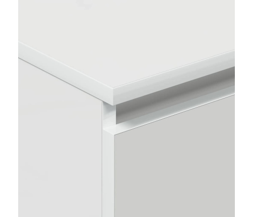 Aparador de madera contrachapada blanco brillante 60x35x98,5 cm