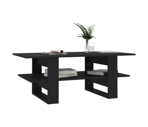 vidaXL Mesa de centro madera de ingeniería negra 110x55x42 cm