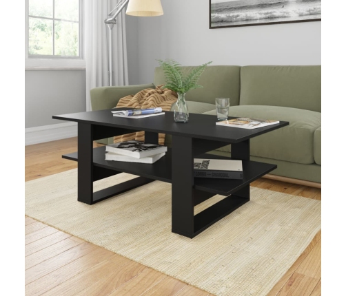 vidaXL Mesa de centro madera de ingeniería negra 110x55x42 cm