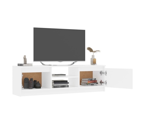 Mueble para TV madera contrachapada blanco 120x30x35,5 cm