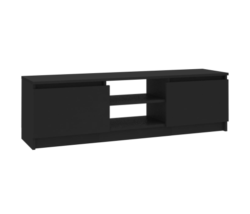 Mueble para TV de aglomerado negro 120x30x35,5 cm