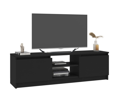 Mueble para TV de aglomerado negro 120x30x35,5 cm