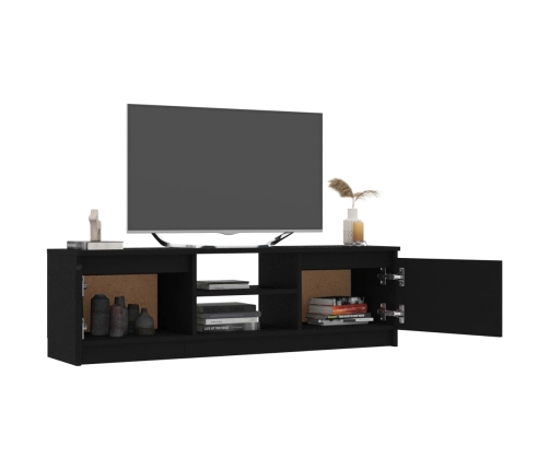 Mueble para TV de aglomerado negro 120x30x35,5 cm