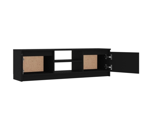 Mueble para TV de aglomerado negro 120x30x35,5 cm