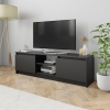 Mueble para TV de aglomerado negro 120x30x35,5 cm