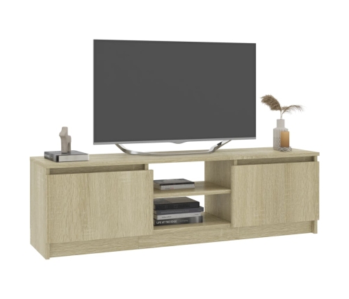 Mueble de TV aglomerado color roble Sonoma 120x30x35,5 cm