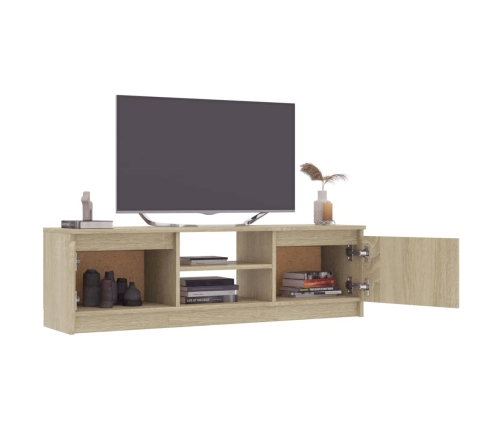 Mueble de TV aglomerado color roble Sonoma 120x30x35,5 cm