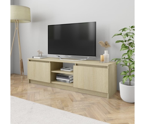 Mueble de TV aglomerado color roble Sonoma 120x30x35,5 cm