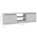 Mueble para TV de aglomerado gris hormigón 120x30x35,5 cm