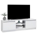 Mueble de TV de aglomerado blanco brillante 120x30x35,5 cm