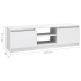 Mueble de TV de aglomerado blanco brillante 120x30x35,5 cm