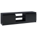 Mueble de TV de aglomerado negro brillante 120x30x35,5 cm