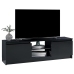 Mueble de TV de aglomerado negro brillante 120x30x35,5 cm