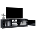 Mueble de TV de aglomerado negro brillante 120x30x35,5 cm