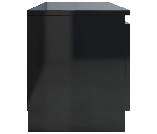 Mueble de TV de aglomerado negro brillante 120x30x35,5 cm