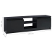 Mueble de TV de aglomerado negro brillante 120x30x35,5 cm