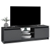 Mueble de TV de aglomerado gris brillante 120x30x35,5 cm