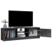 Mueble de TV de aglomerado gris brillante 120x30x35,5 cm