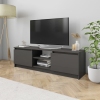 Mueble de TV de aglomerado gris brillante 120x30x35,5 cm