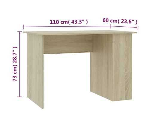 Escritorio madera contrachapada color roble Sonoma 110x60x73 cm