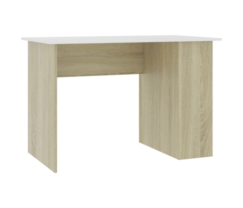 Escritorio madera contrachapada blanco roble Sonoma 110x60x73cm