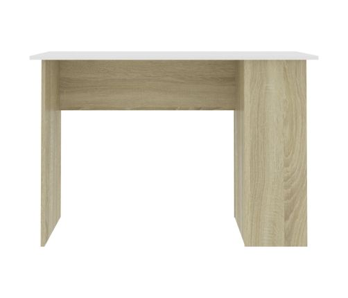 Escritorio madera contrachapada blanco roble Sonoma 110x60x73cm